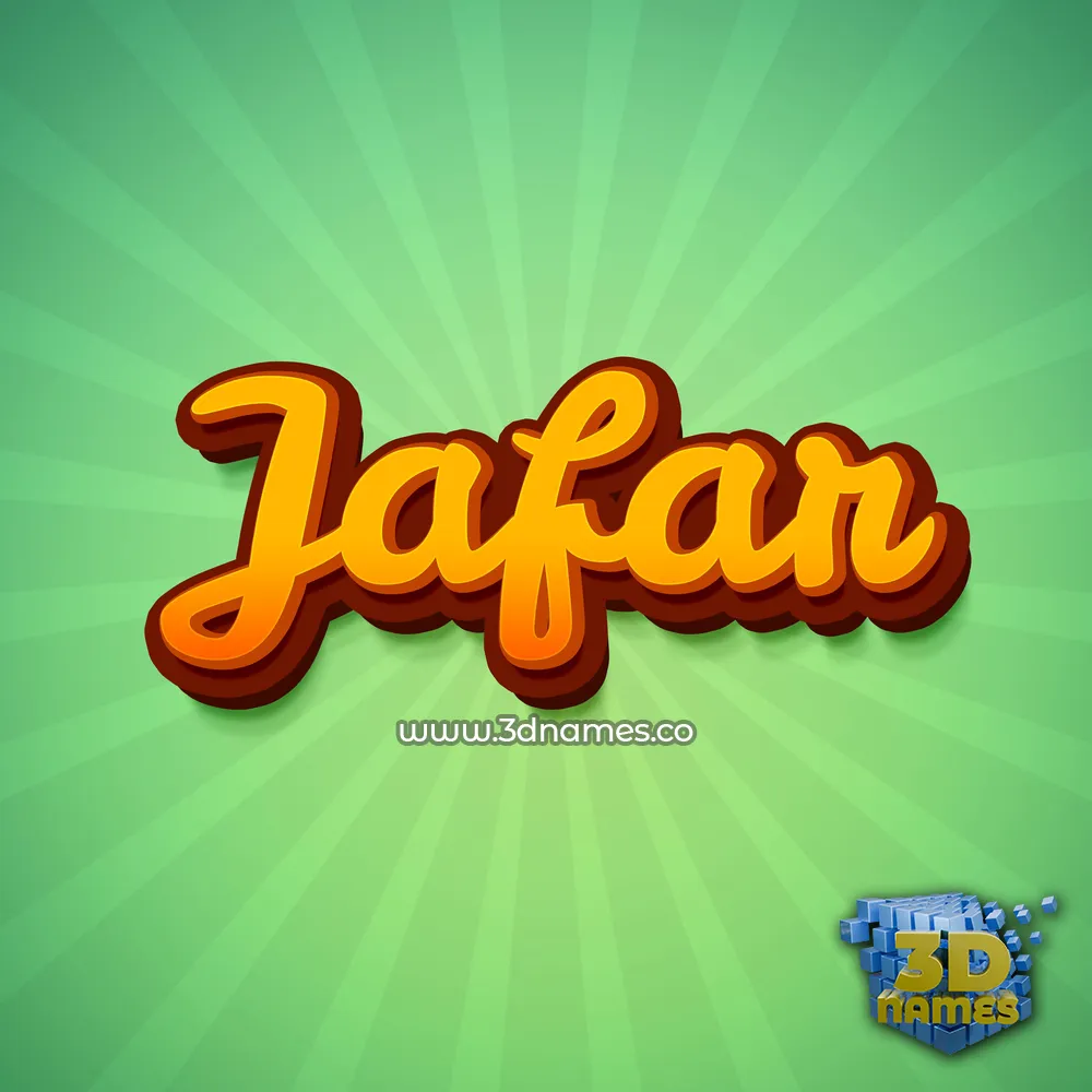 jafar in Green Rays style - 3D name wallpaper