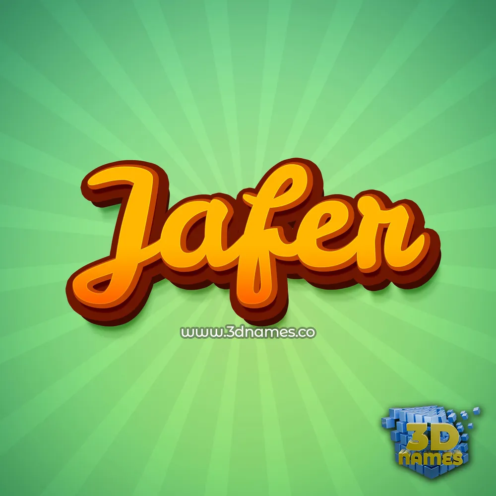 jafer in Green Rays style - 3D name wallpaper