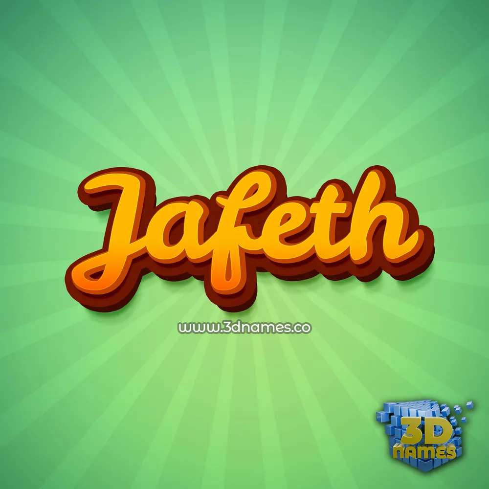 jafeth in Green Rays style - 3D name wallpaper