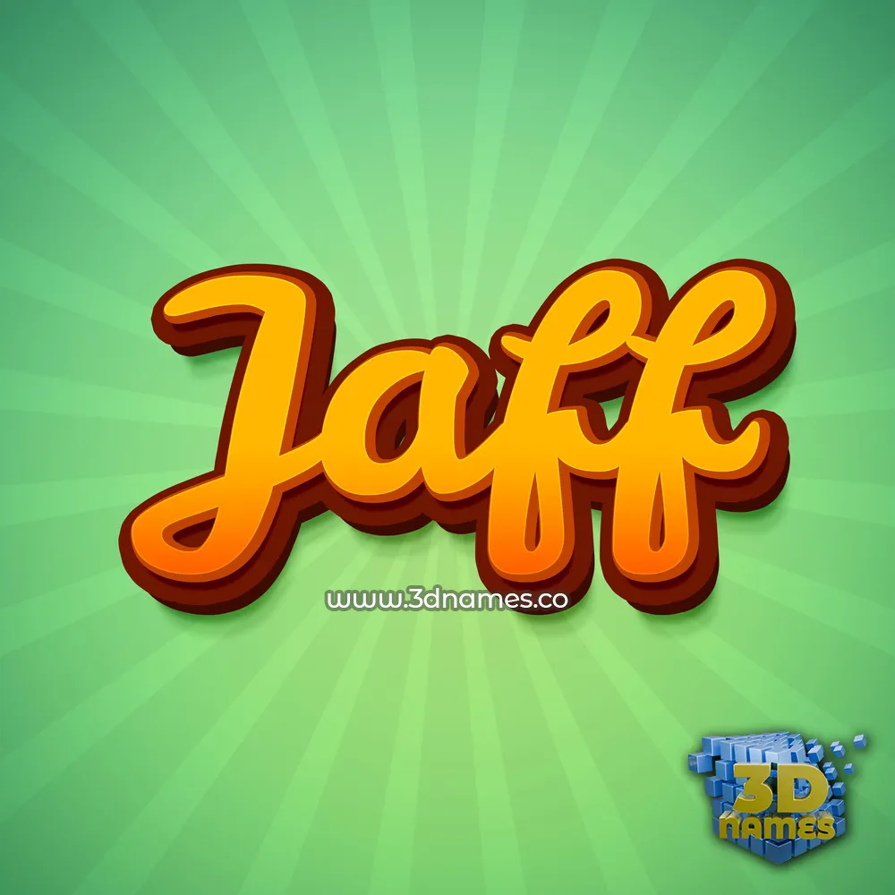 jaff in Green Rays style - 3D name wallpaper