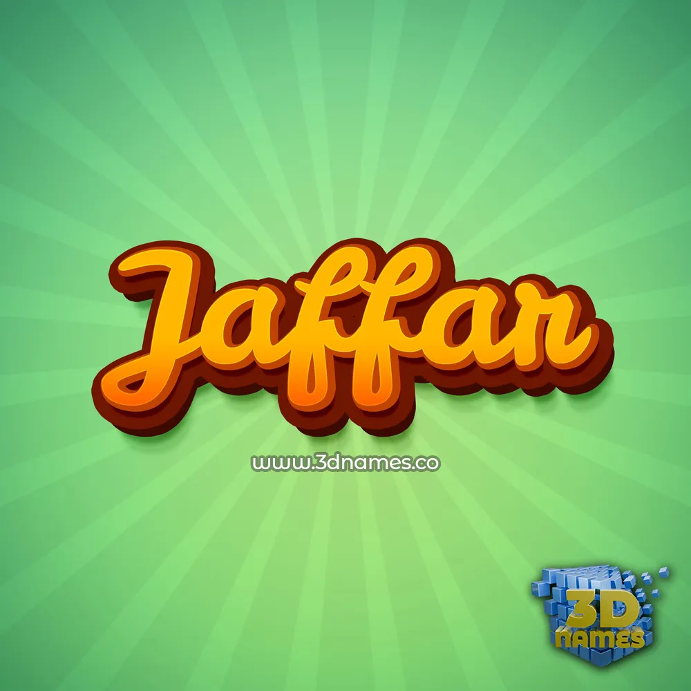 jaffar in Green Rays style - 3D name wallpaper