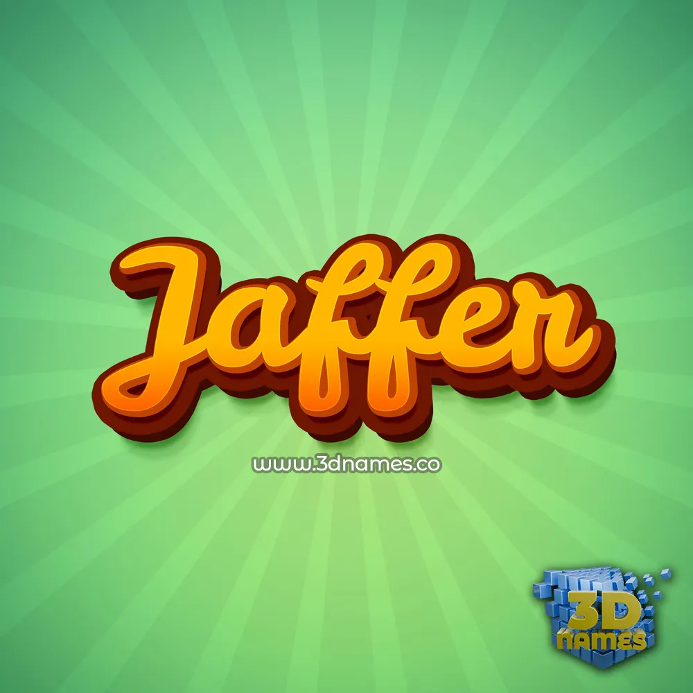 jaffer in Green Rays style - 3D name wallpaper