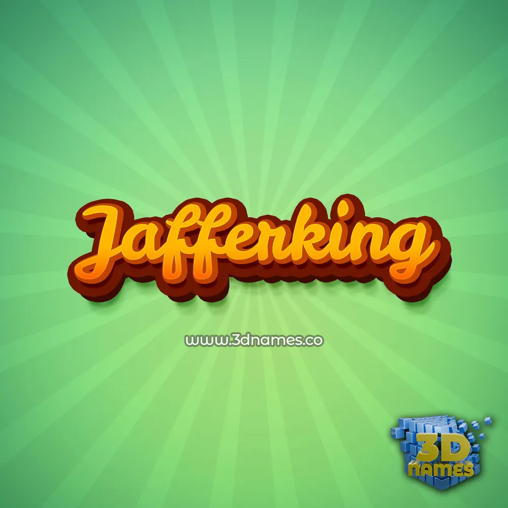jafferking in Green Rays style - 3D name wallpaper