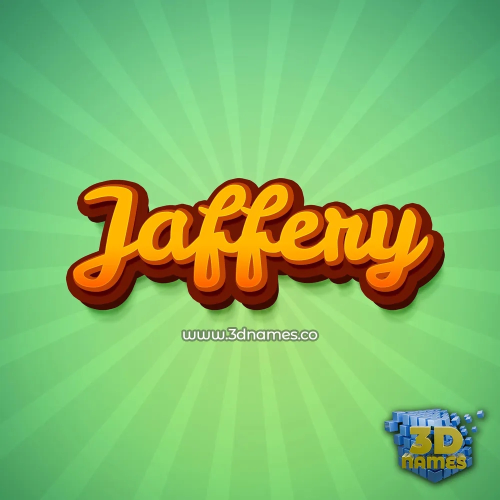 jaffery in Green Rays style - 3D name wallpaper