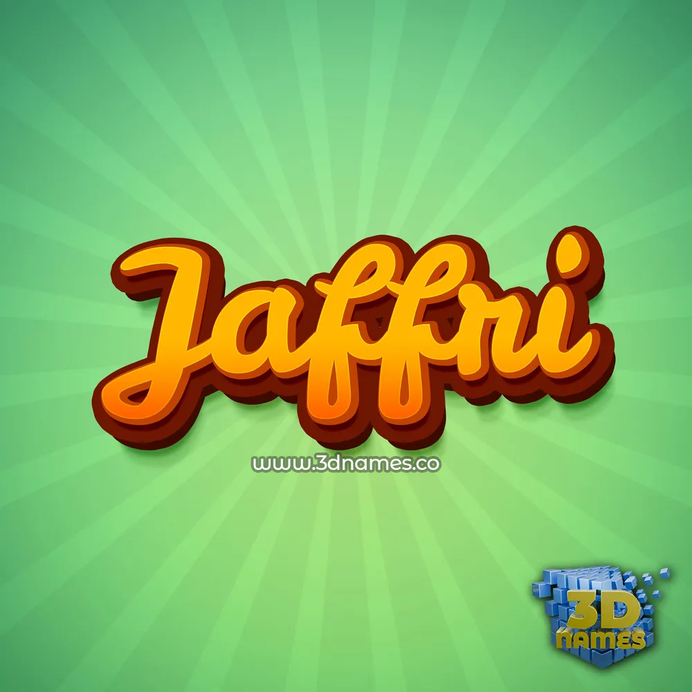 jaffri in Green Rays style - 3D name wallpaper