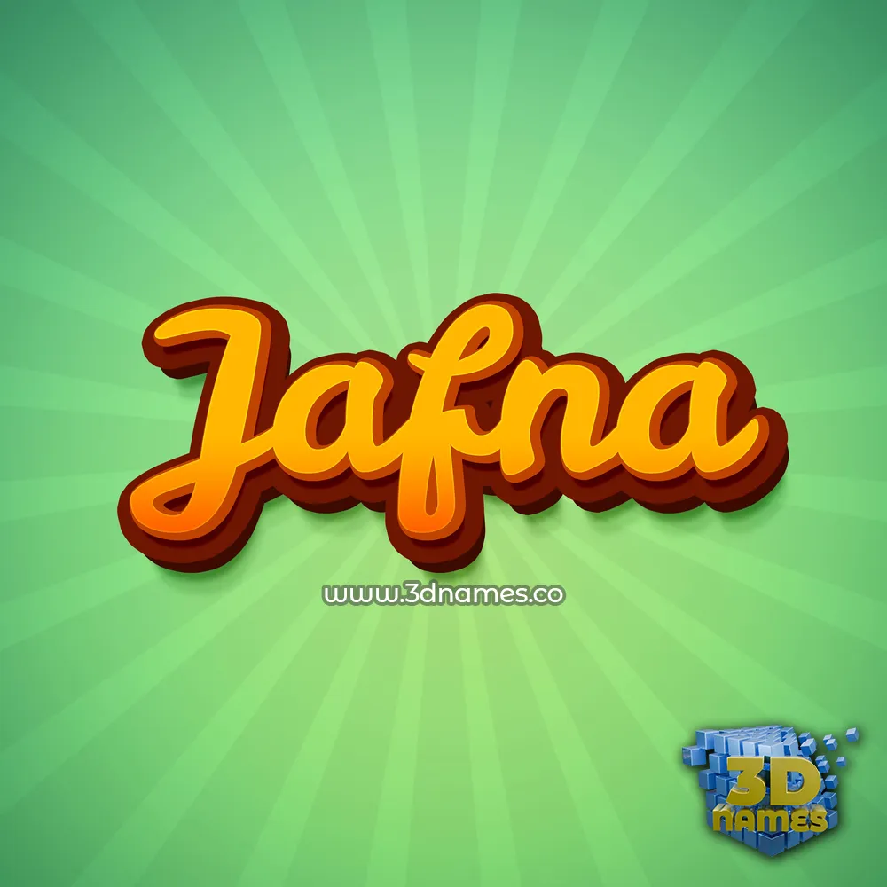 jafna in Green Rays style - 3D name wallpaper