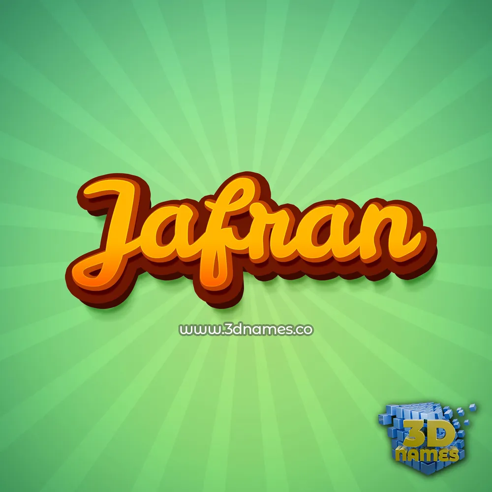 jafran in Green Rays style - 3D name wallpaper