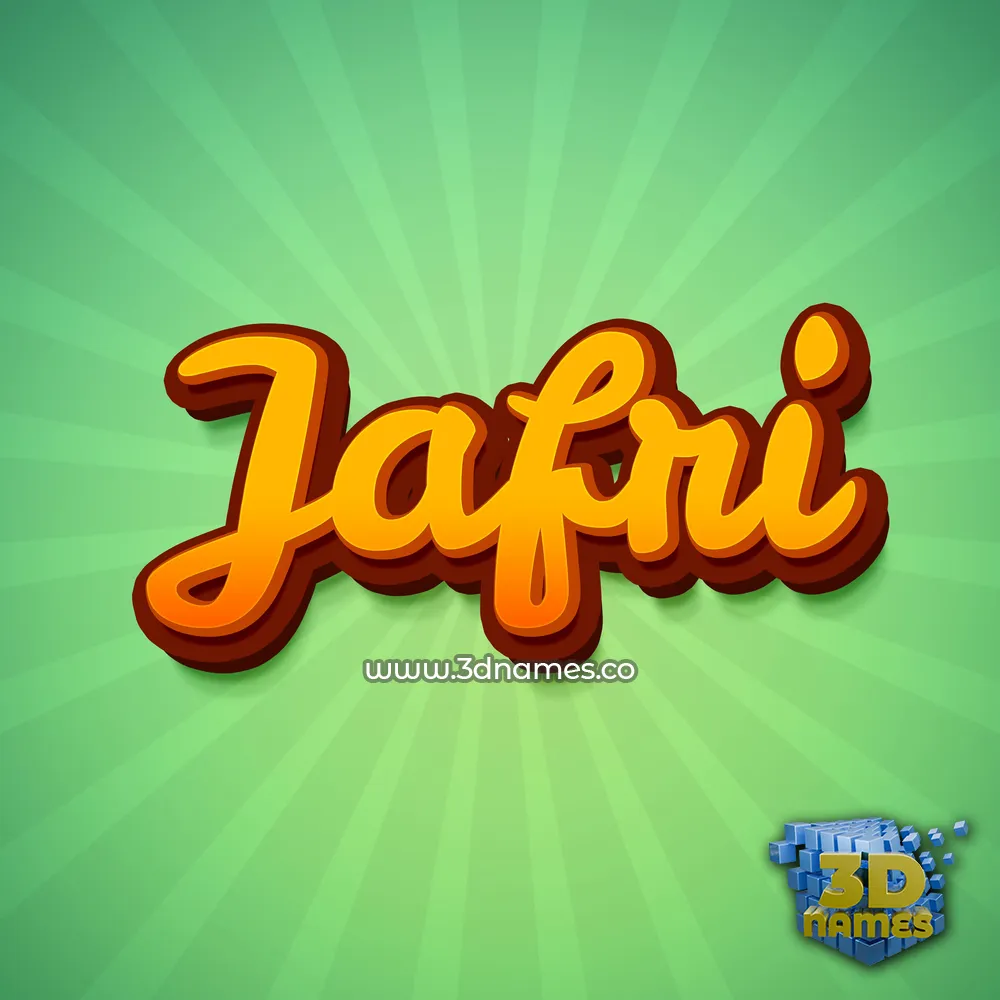 jafri in Green Rays style - 3D name wallpaper
