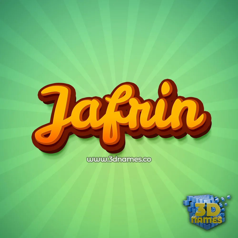 jafrin in Green Rays style - 3D name wallpaper