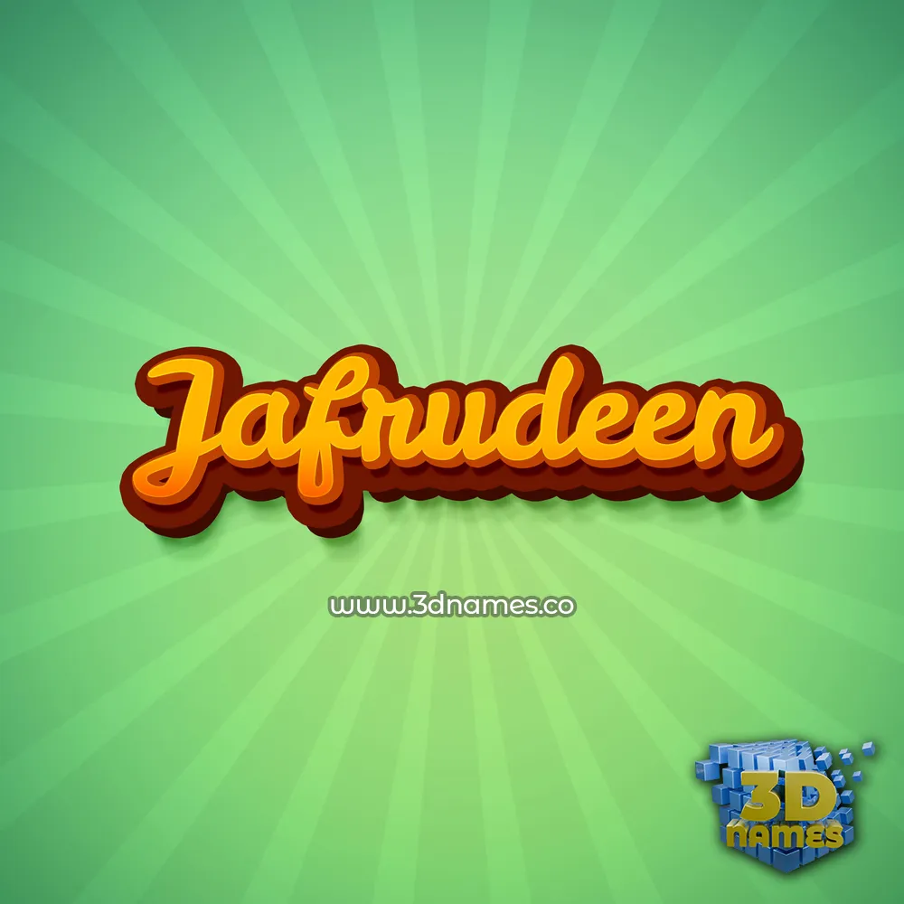 jafrudeen in Green Rays style - 3D name wallpaper