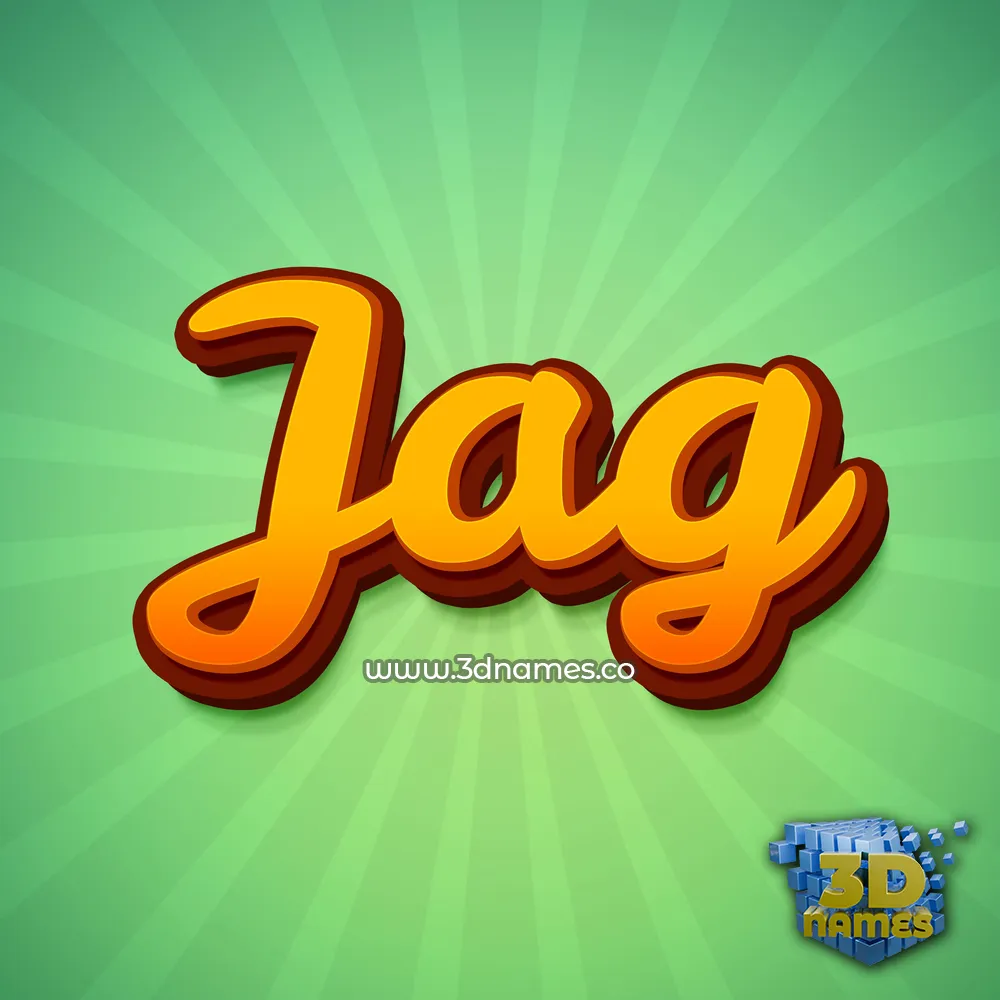 jag in Green Rays style - 3D name wallpaper