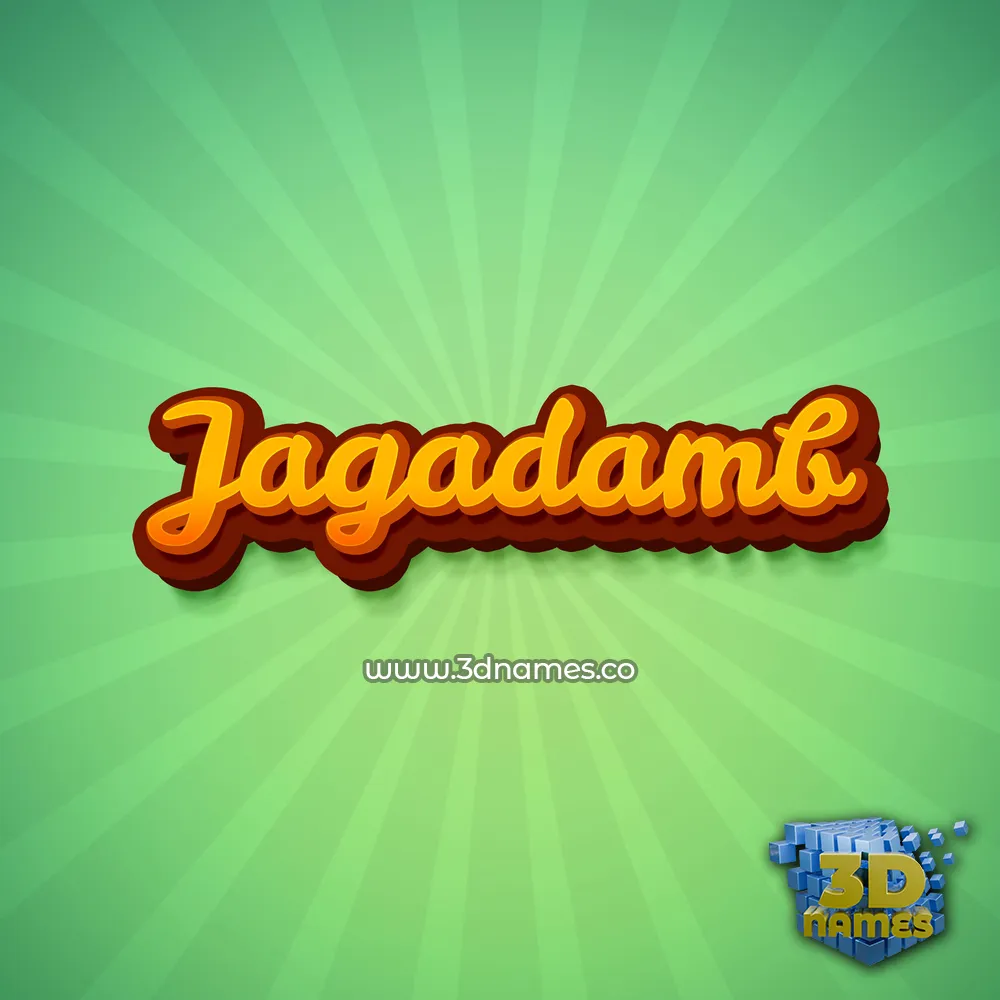 jagadamb in Green Rays style - 3D name wallpaper