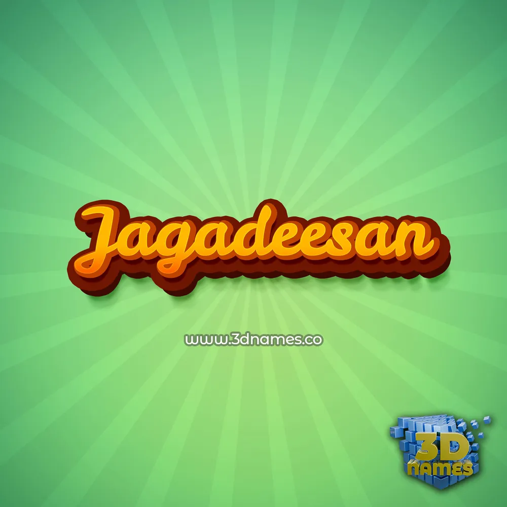 jagadeesan in Green Rays style - 3D name wallpaper