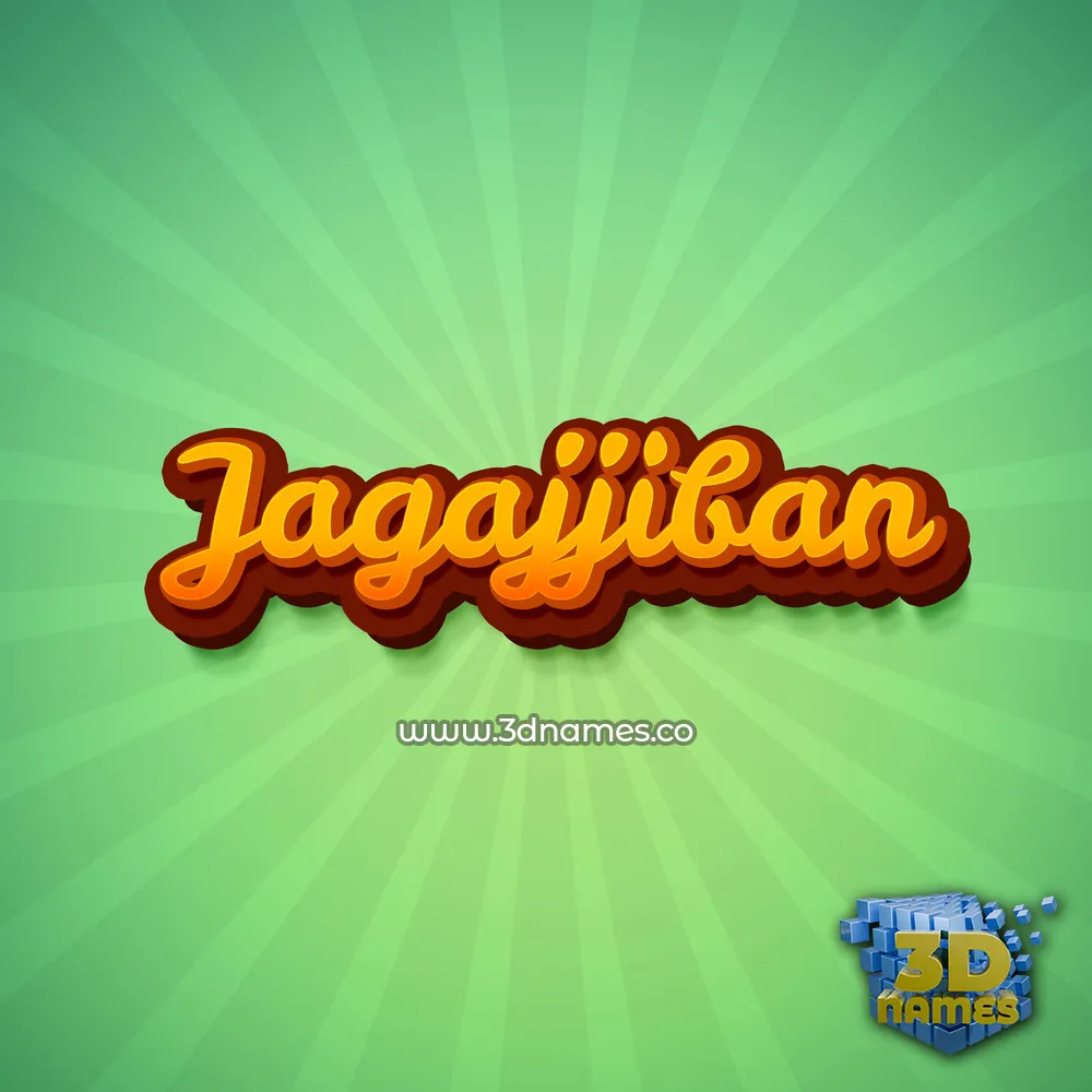 jagajjiban in Green Rays style - 3D name wallpaper