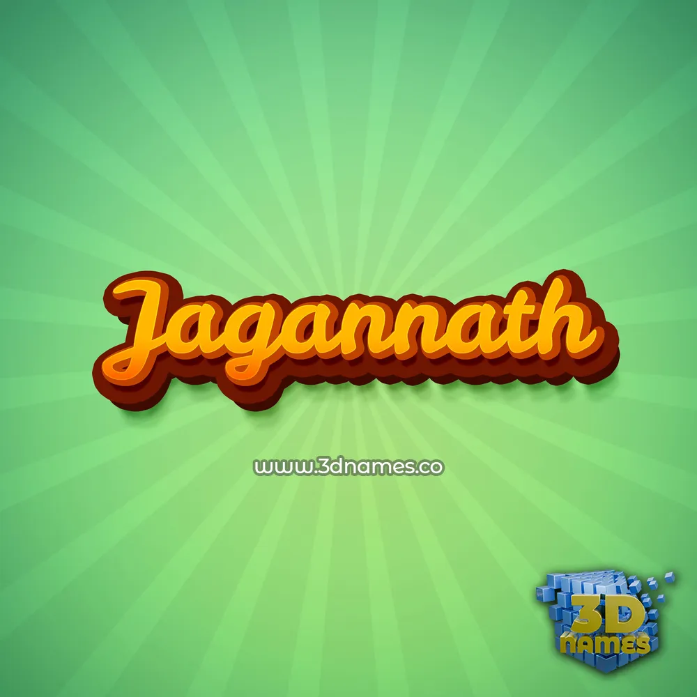 jagannath in Green Rays style - 3D name wallpaper