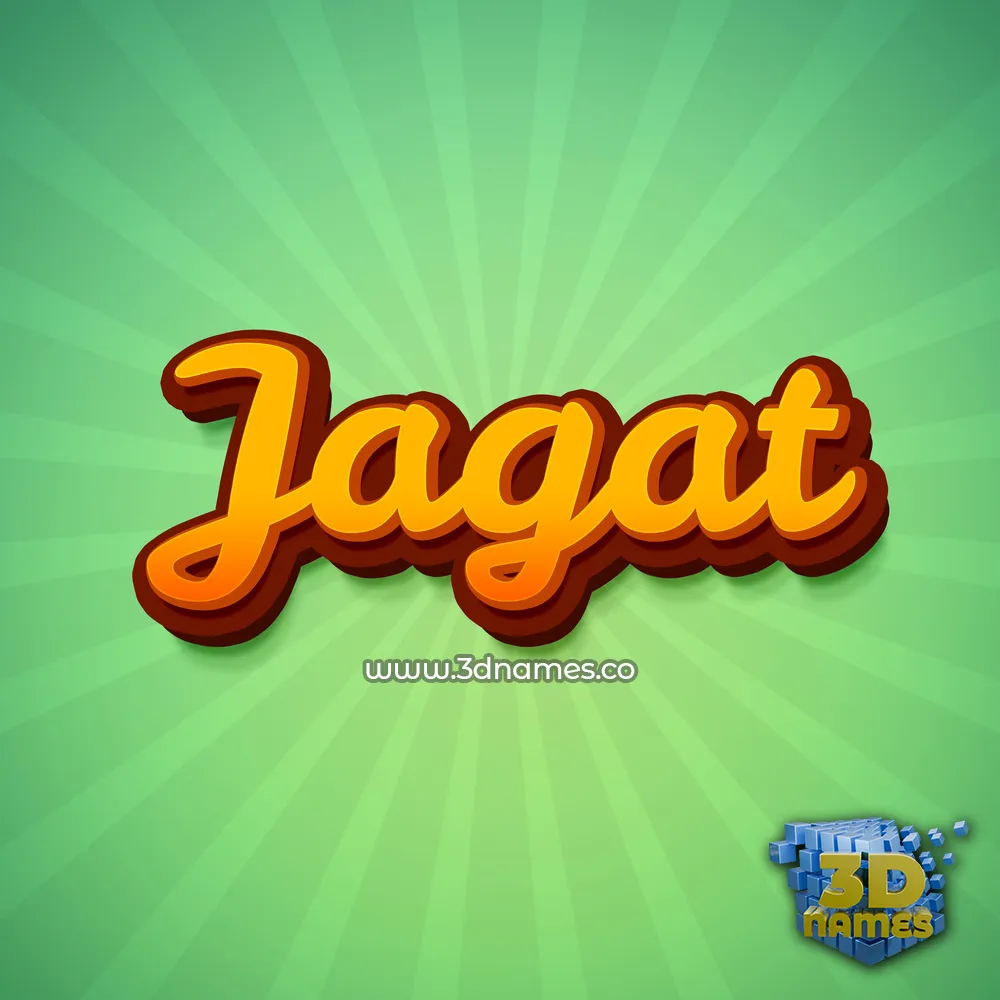 jagat in Green Rays style - 3D name wallpaper