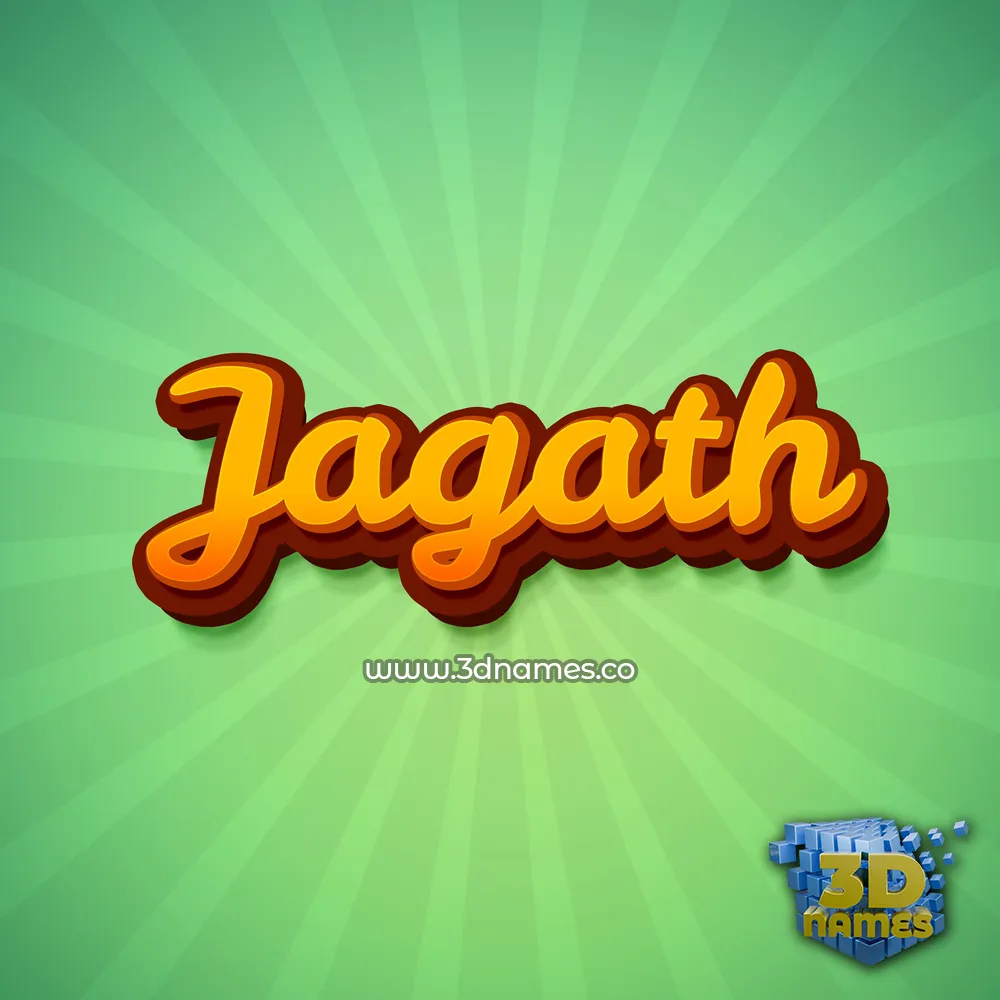 jagath in Green Rays style - 3D name wallpaper