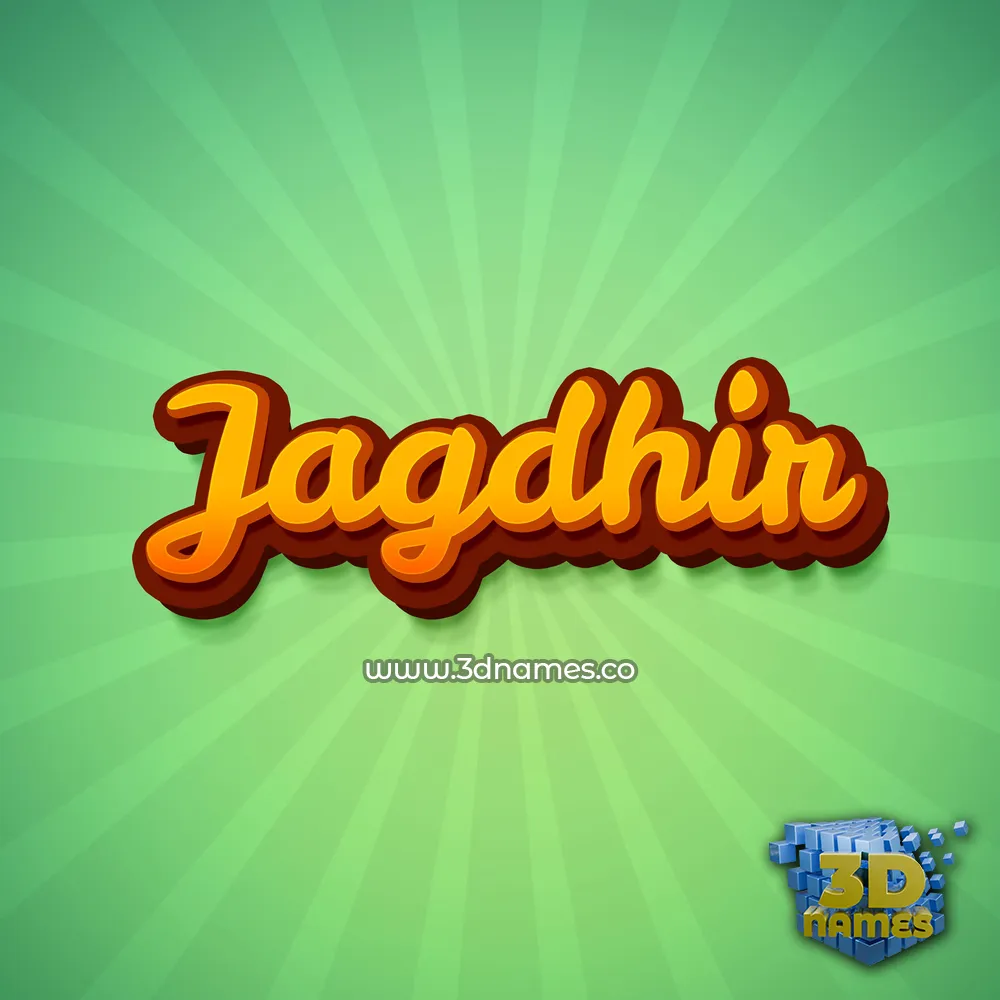 jagdhir in Green Rays style - 3D name wallpaper