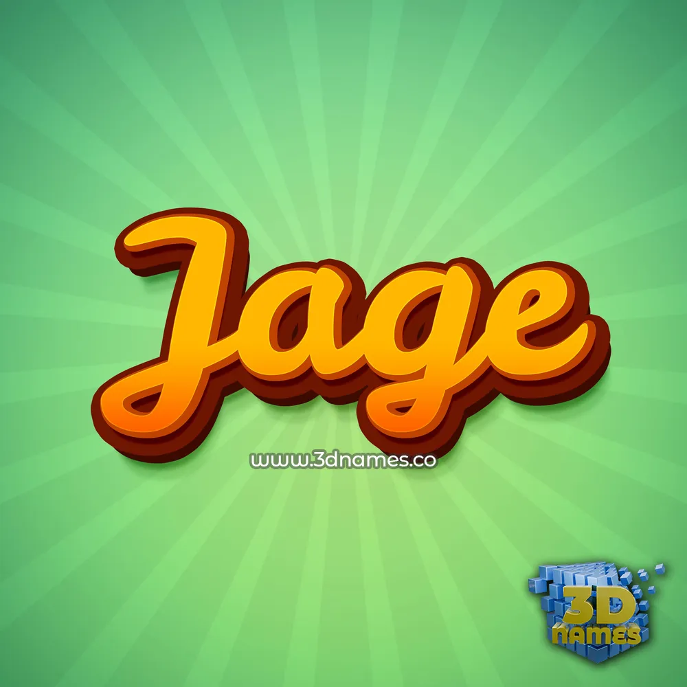 jage in Green Rays style - 3D name wallpaper