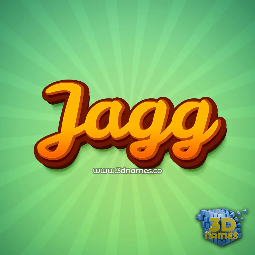 jagg in Green Rays style - 3D name wallpaper