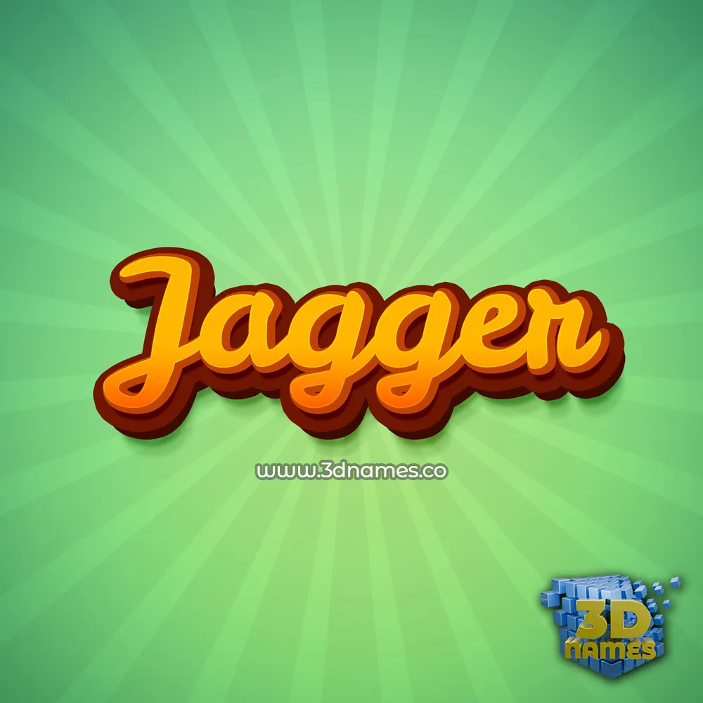 jagger in Green Rays style - 3D name wallpaper