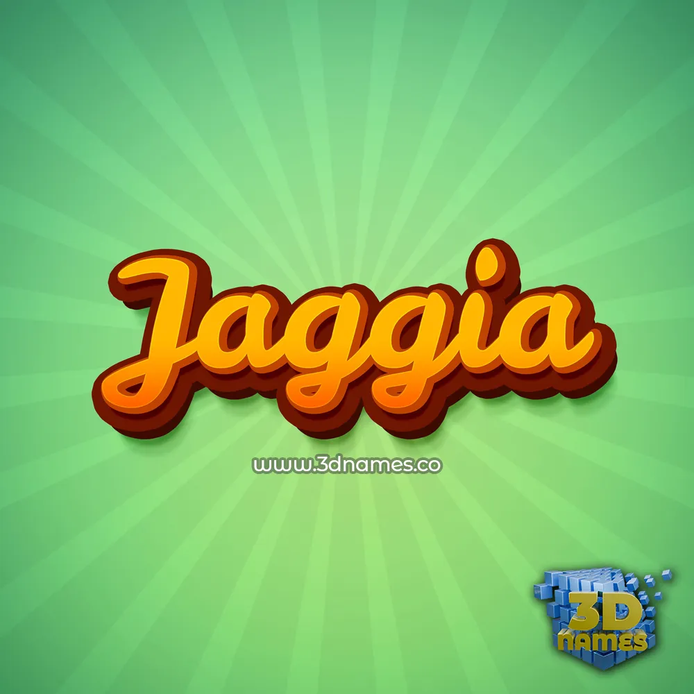 jaggia in Green Rays style - 3D name wallpaper