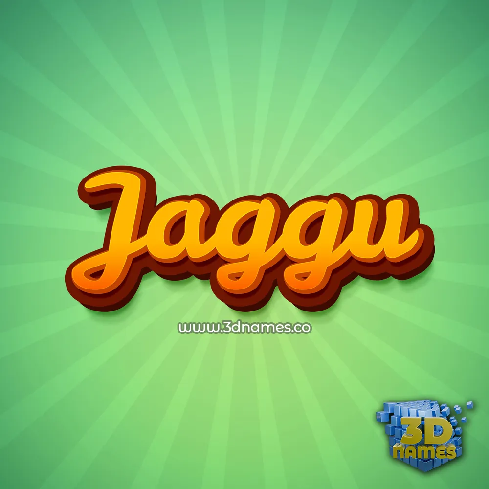 jaggu in Green Rays style - 3D name wallpaper