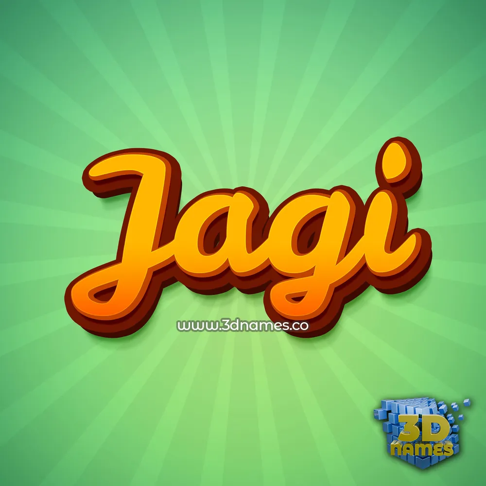 jagi in Green Rays style - 3D name wallpaper