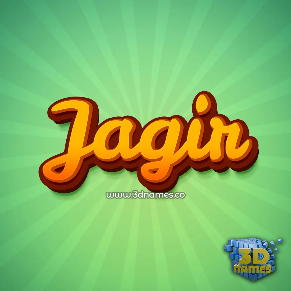 jagir in Green Rays style - 3D name wallpaper
