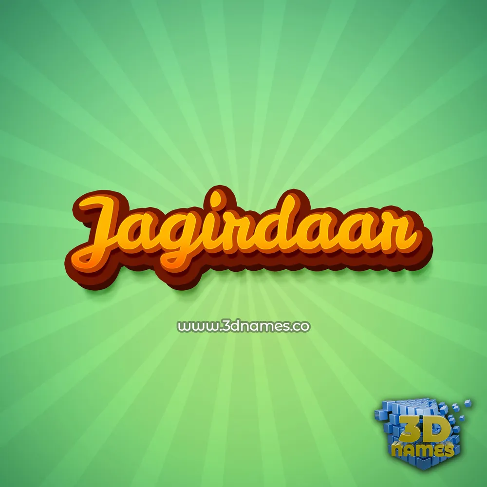 jagirdaar in Green Rays style - 3D name wallpaper