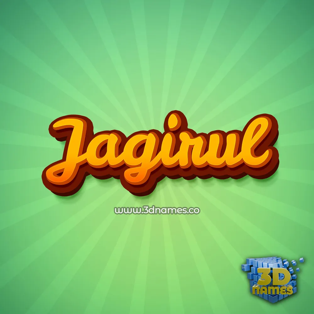jagirul in Green Rays style - 3D name wallpaper