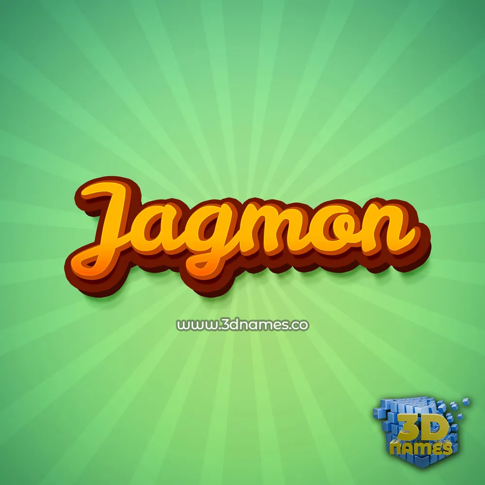 jagmon in Green Rays style - 3D name wallpaper