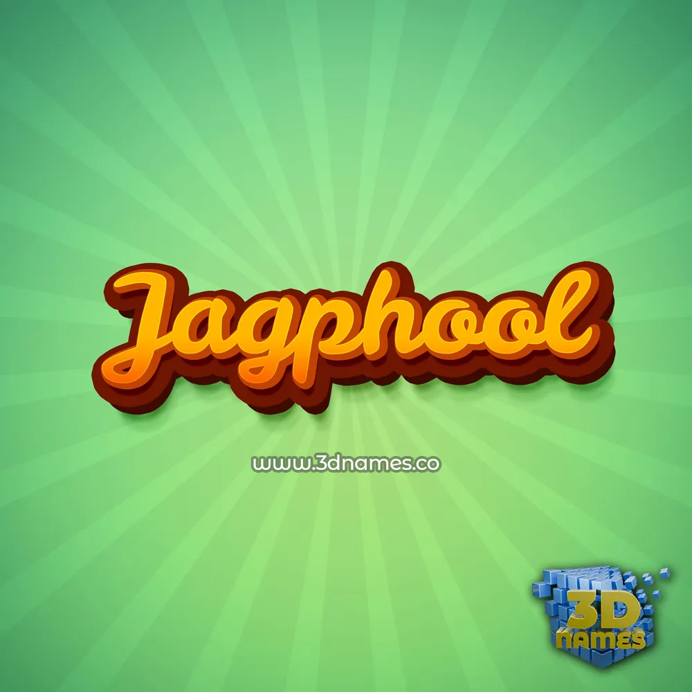 jagphool in Green Rays style - 3D name wallpaper