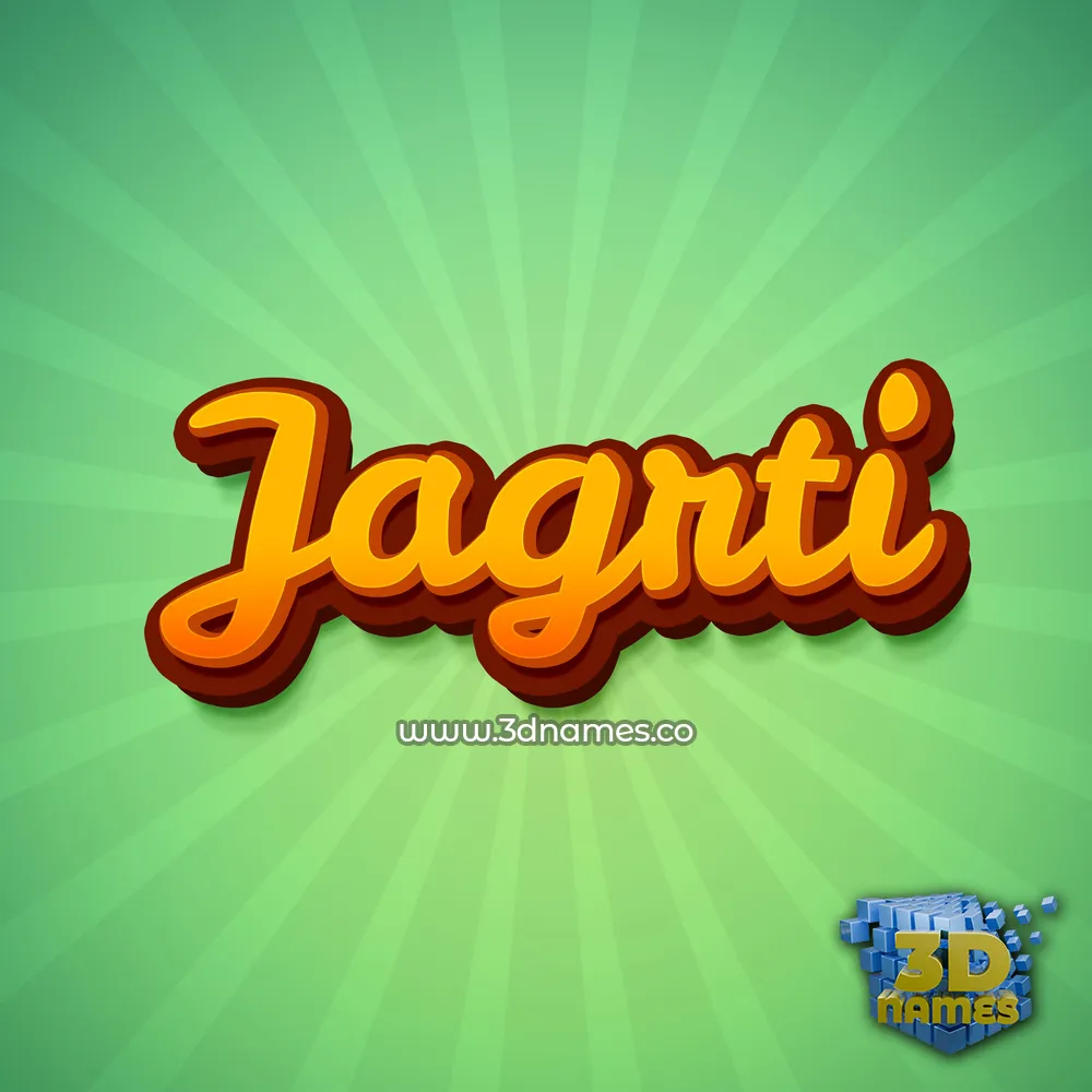 jagrti in Green Rays style - 3D name wallpaper