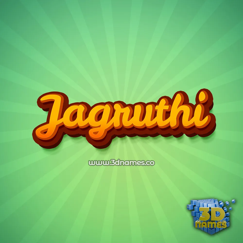jagruthi in Green Rays style - 3D name wallpaper