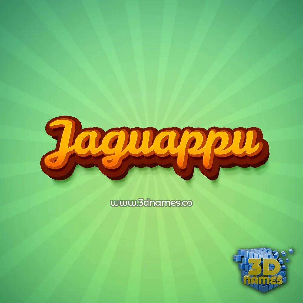 jaguappu in Green Rays style - 3D name wallpaper