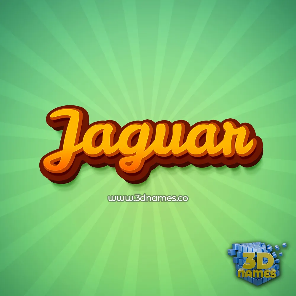 jaguar in Green Rays style - 3D name wallpaper