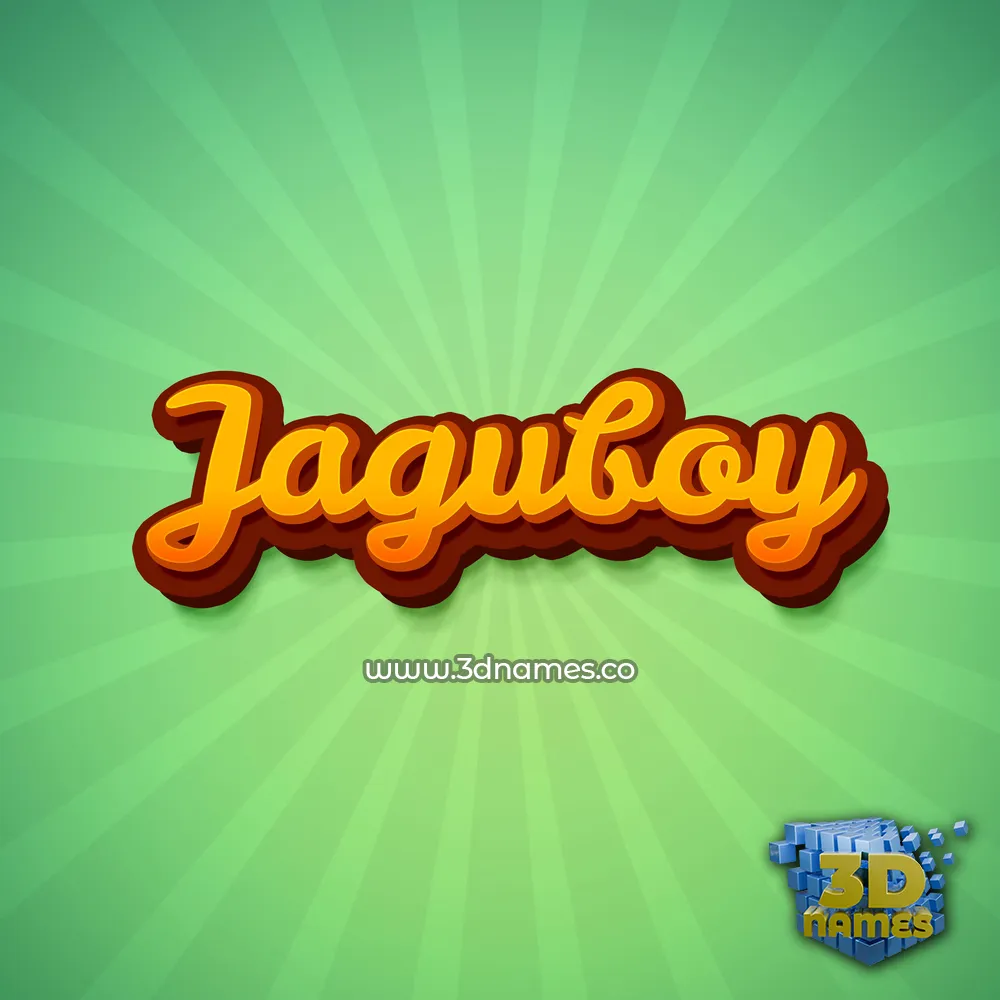jaguboy in Green Rays style - 3D name wallpaper