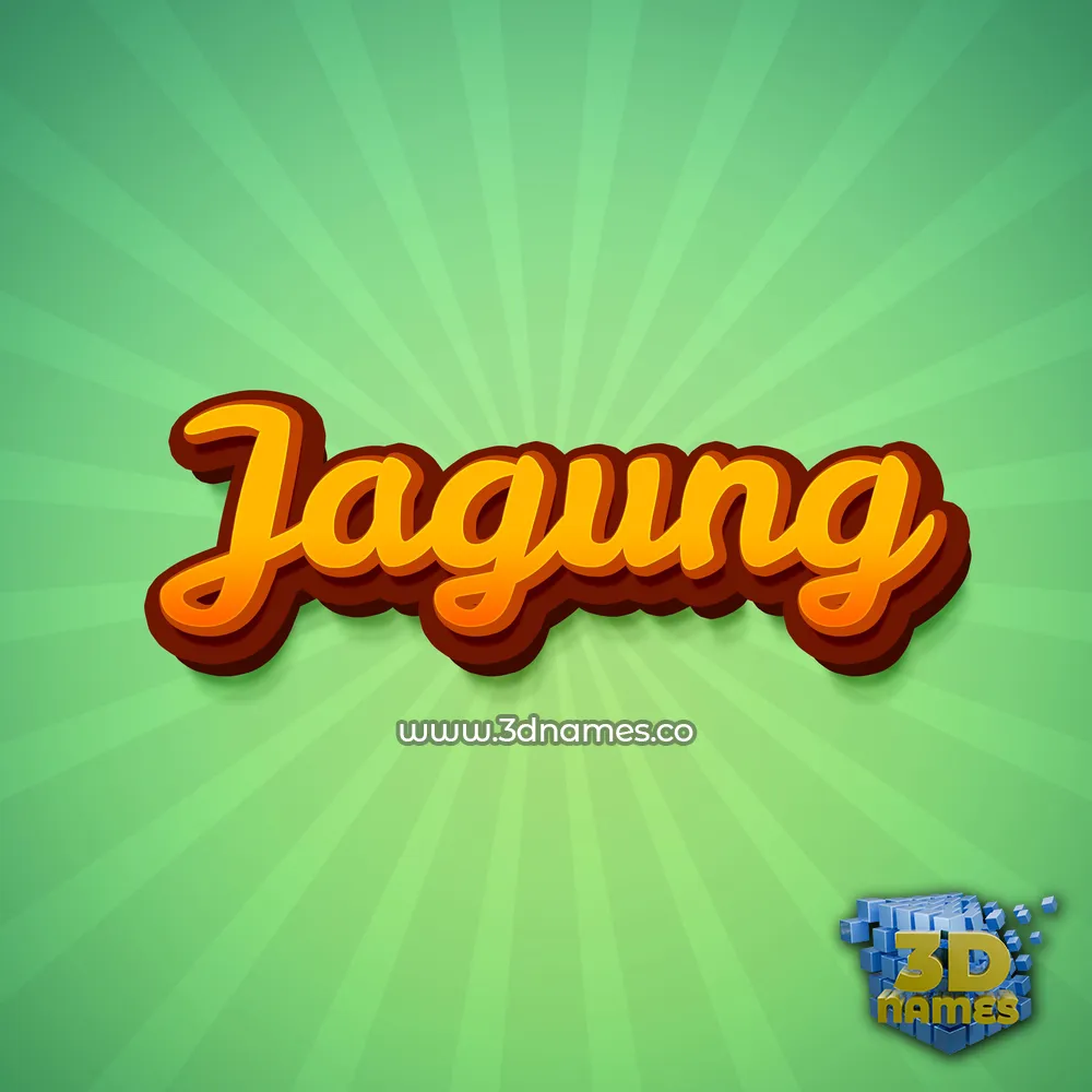 jagung in Green Rays style - 3D name wallpaper