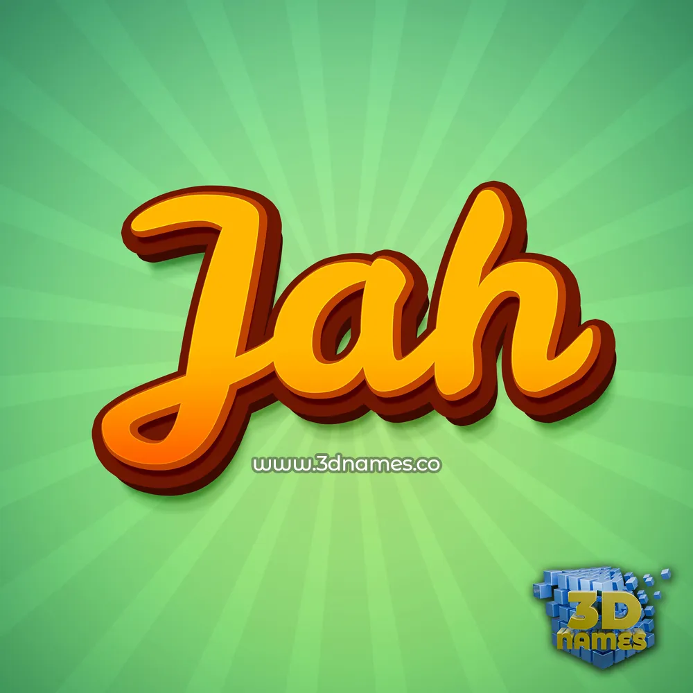jah in Green Rays style - 3D name wallpaper