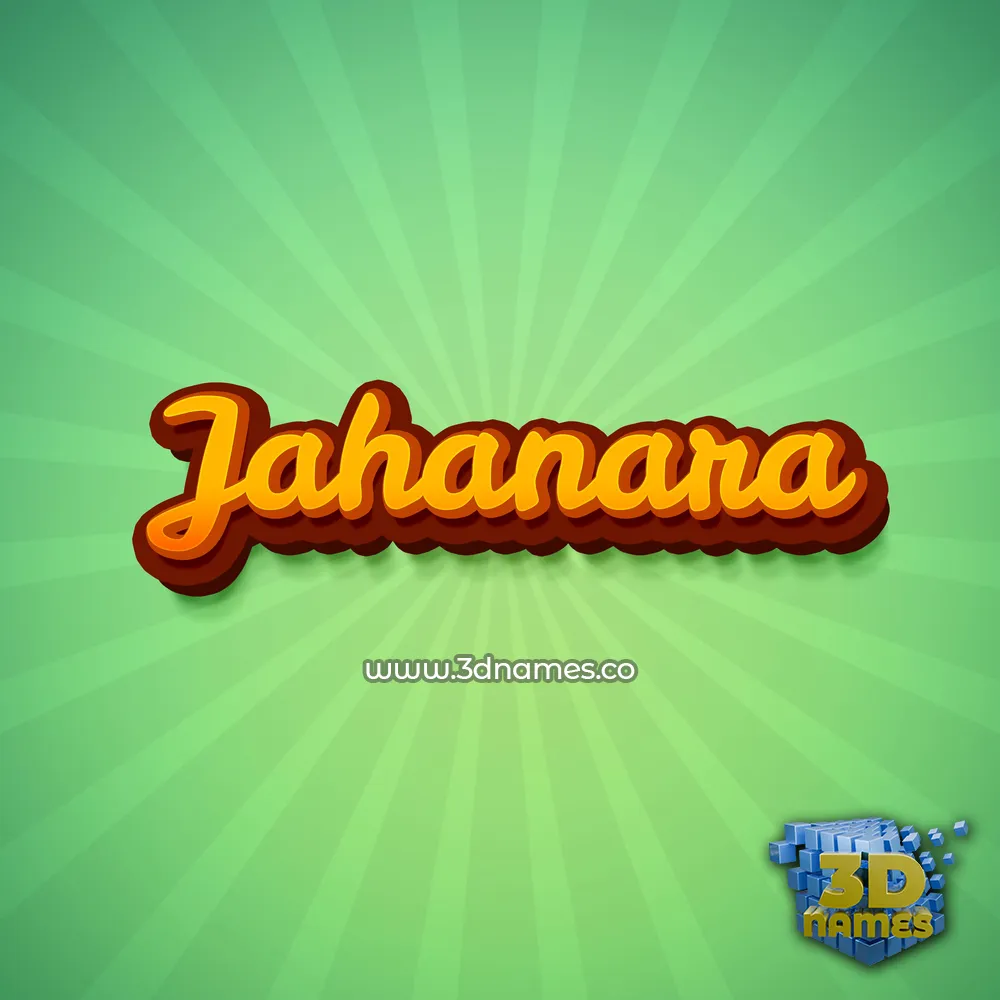 jahanara in Green Rays style - 3D name wallpaper