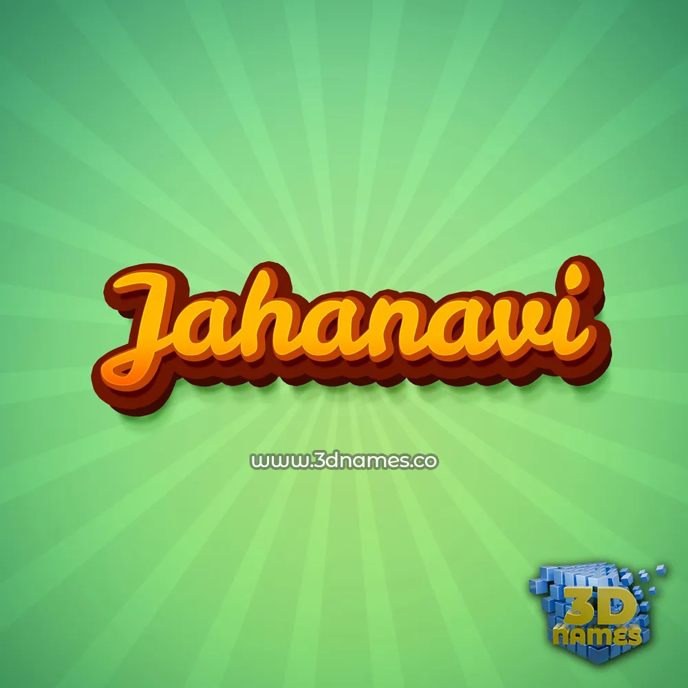 jahanavi in Green Rays style - 3D name wallpaper
