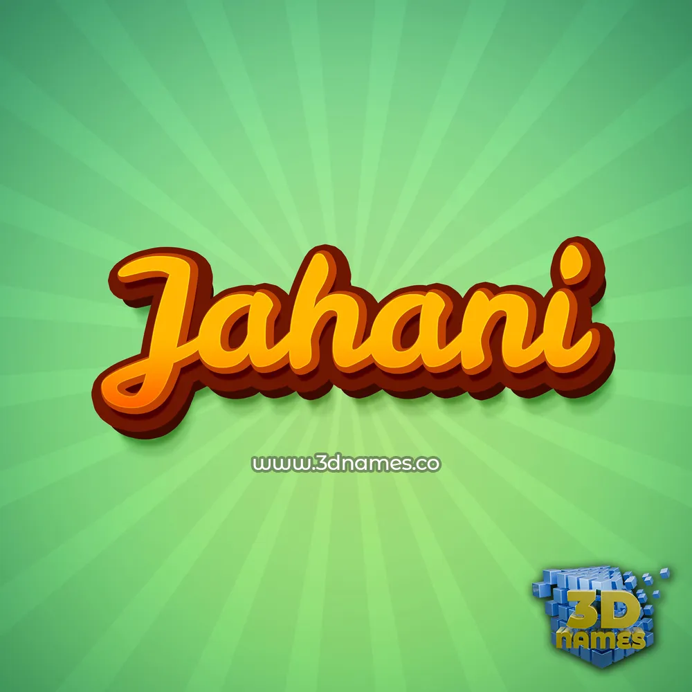 jahani in Green Rays style - 3D name wallpaper