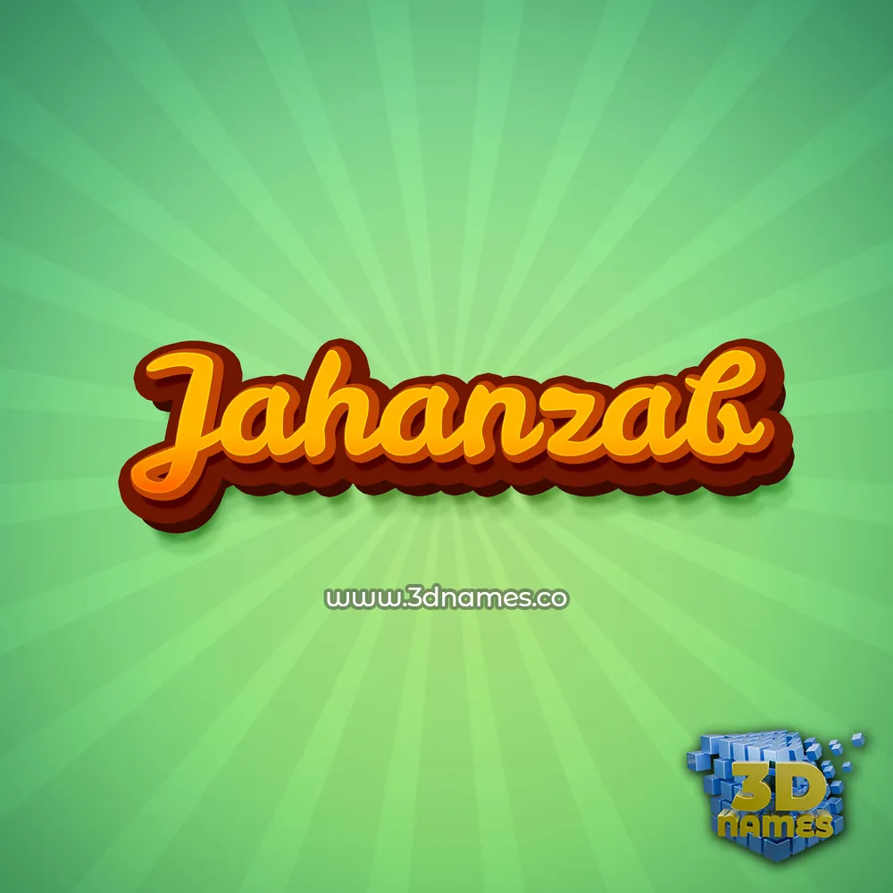 jahanzab in Green Rays style - 3D name wallpaper