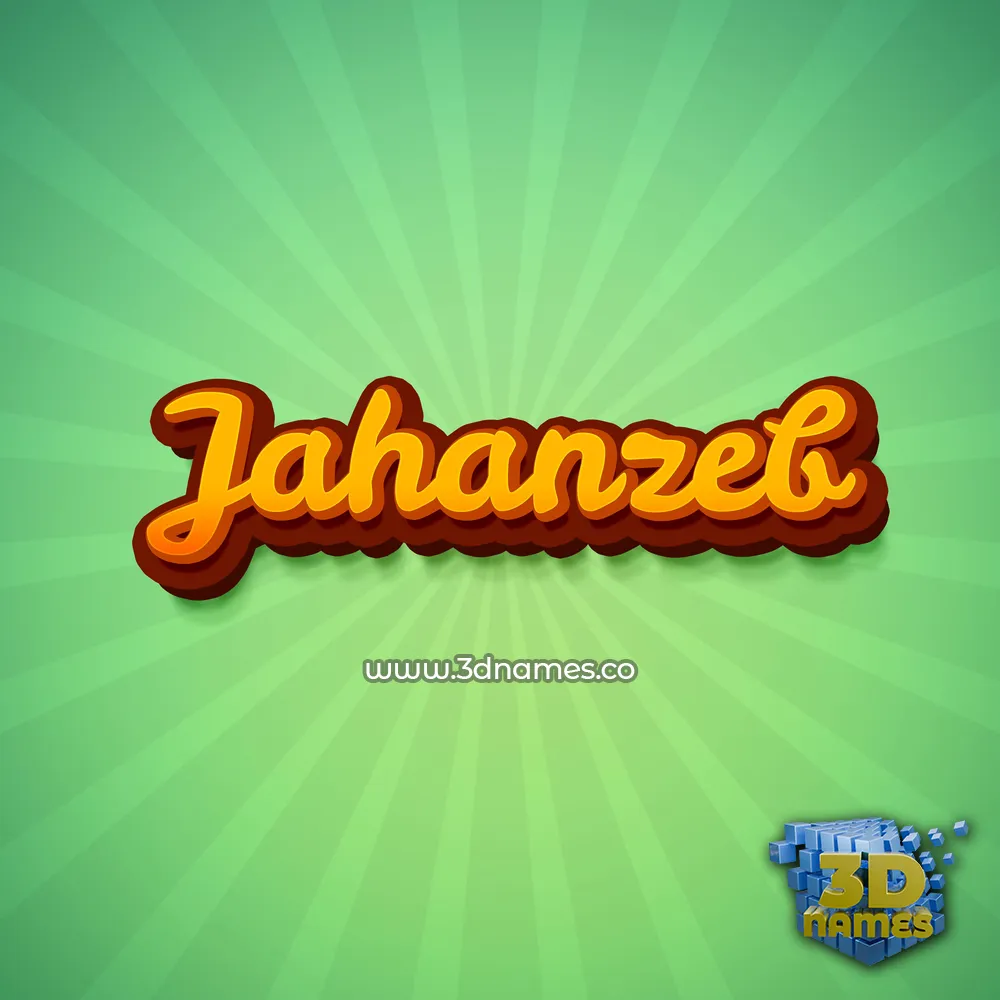 jahanzeb in Green Rays style - 3D name wallpaper