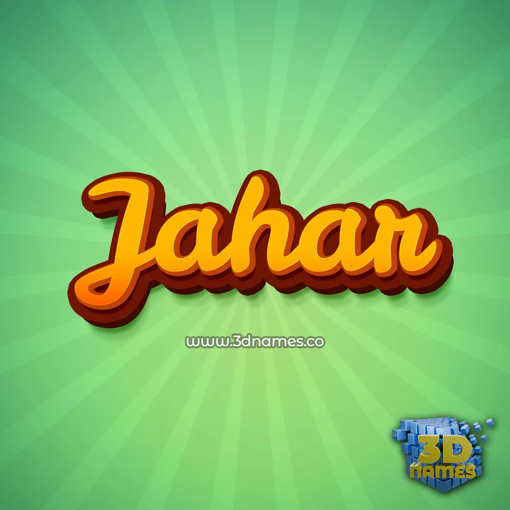 jahar in Green Rays style - 3D name wallpaper