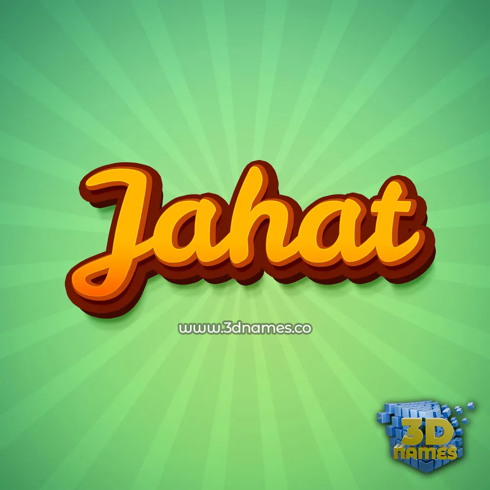 jahat in Green Rays style - 3D name wallpaper