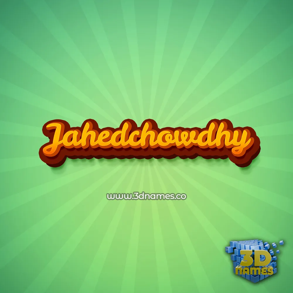 jahedchowdhy in Green Rays style - 3D name wallpaper