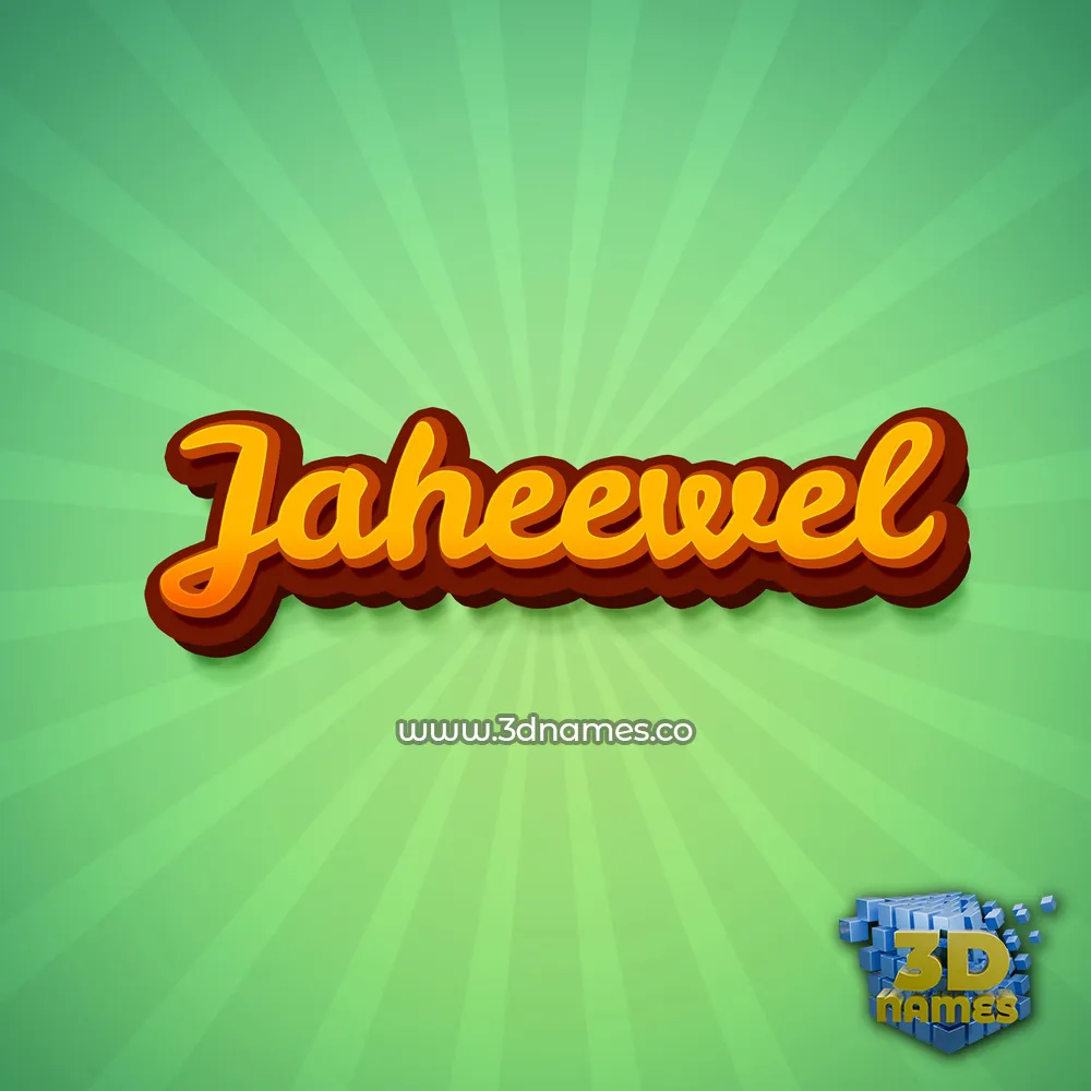 jaheewel in Green Rays style - 3D name wallpaper