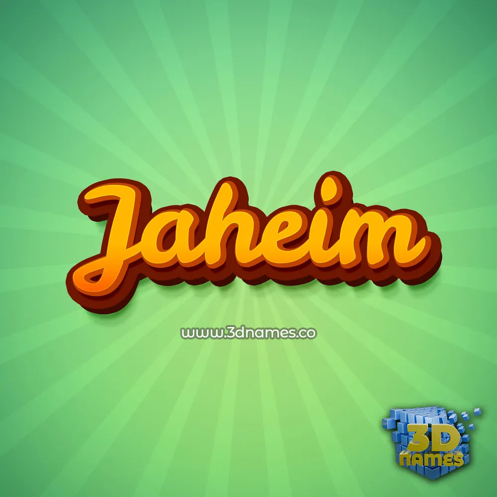 jaheim in Green Rays style - 3D name wallpaper
